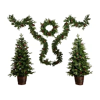 Nearly Natural 5 Foot Pre-Lit Pine Christmas Tree