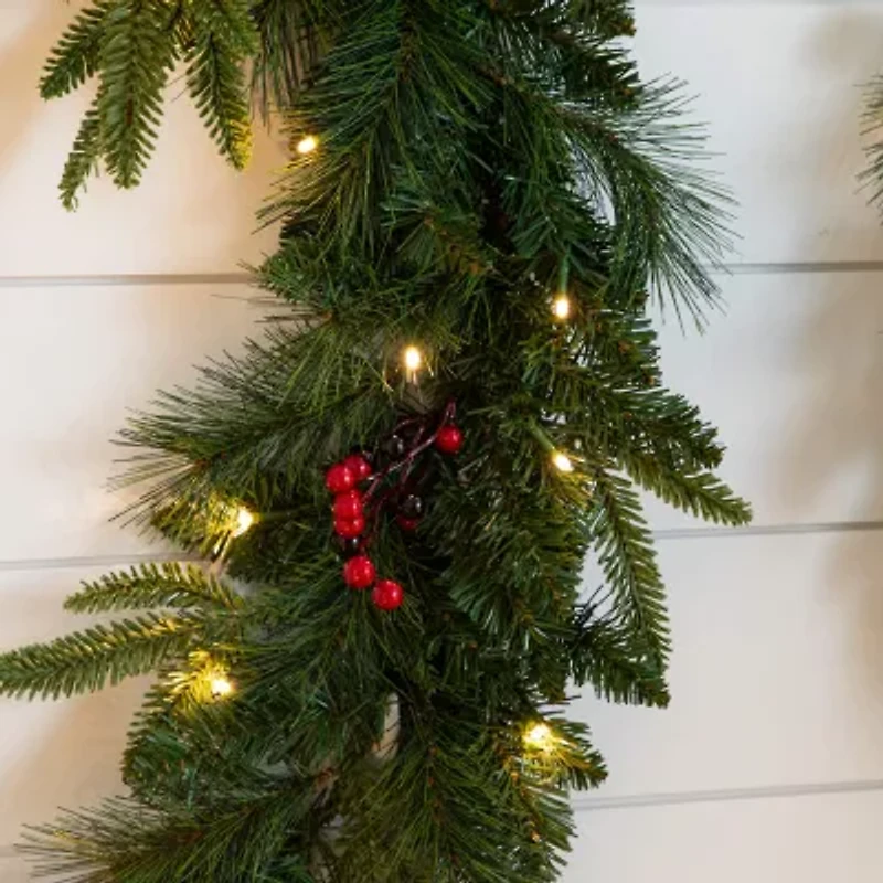 Nearly Natural 5 Pc Garlends And Wreath Set 5 Foot Pre-Lit Pine Christmas Tree