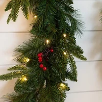 Nearly Natural 5 Pc Garlends And Wreath Set 5 Foot Pre-Lit Pine Christmas Tree