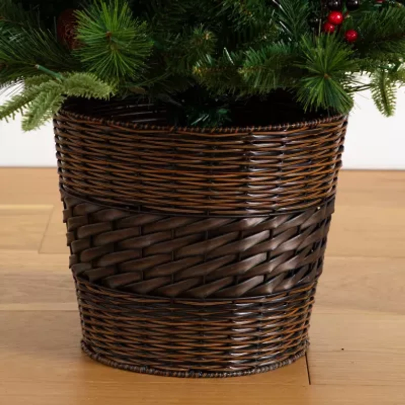 Nearly Natural 5 Foot Pre-Lit Pine Christmas Tree