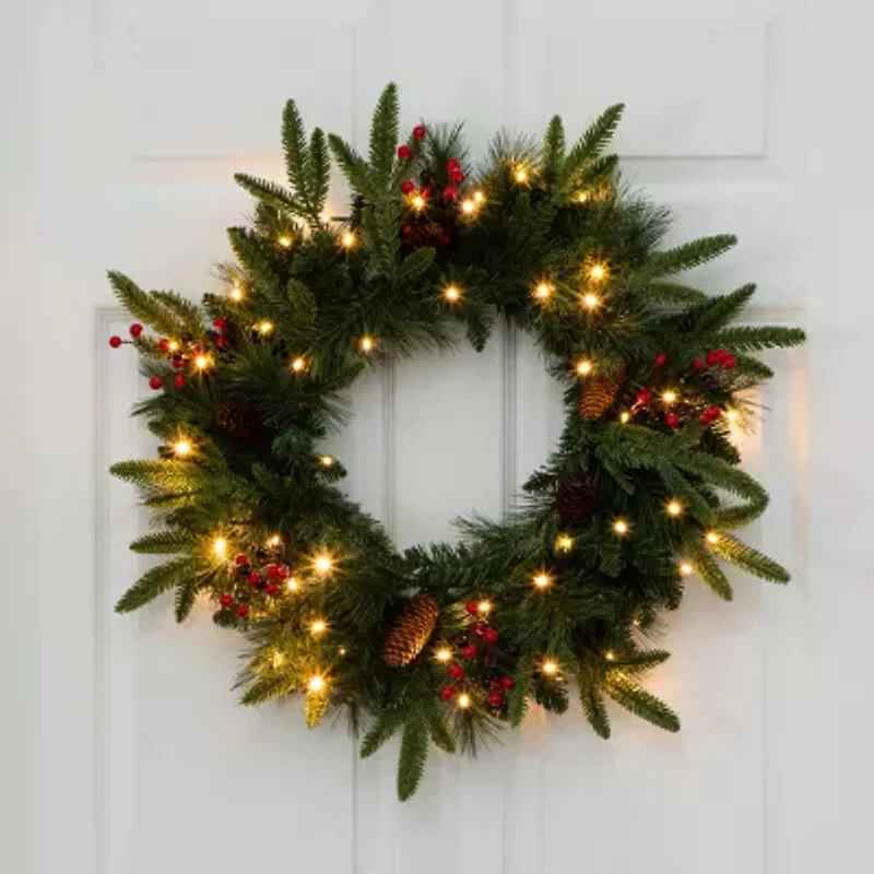 Nearly Natural 5 Foot Pre-Lit Pine Christmas Tree
