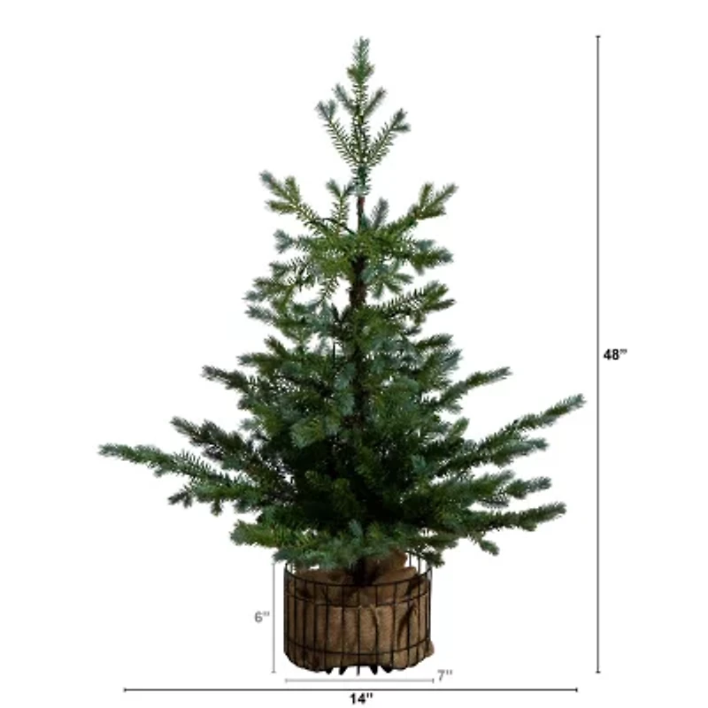 Nearly Natural 3 Foot Pre-Lit Pine Christmas Tree