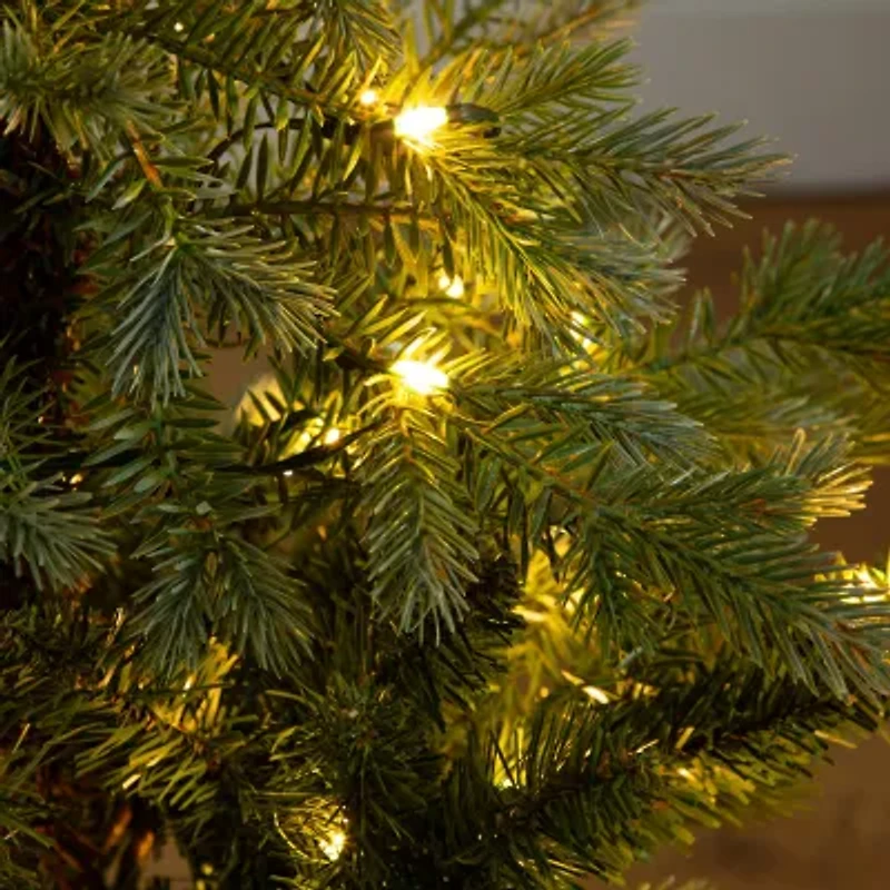Nearly Natural 3 Foot Pre-Lit Pine Christmas Tree