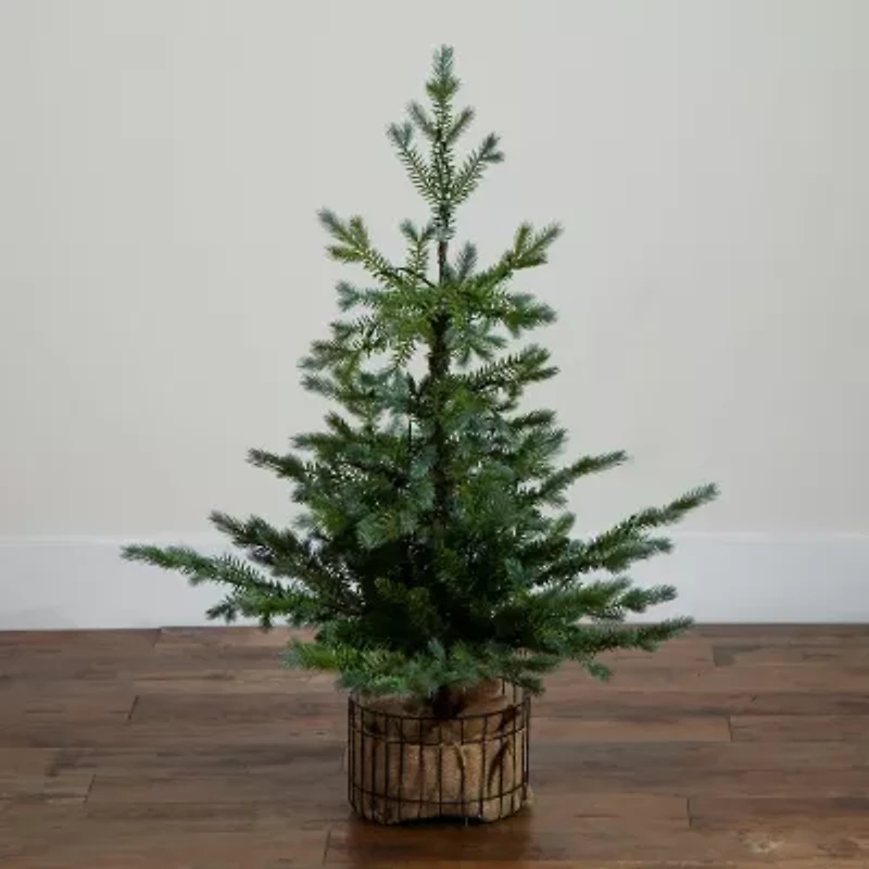 Nearly Natural 3 Foot Pre-Lit Pine Christmas Tree