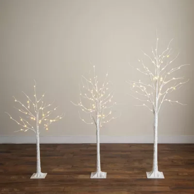 Nearly Natural 6 Foot Pre-Lit Birch Christmas Tree