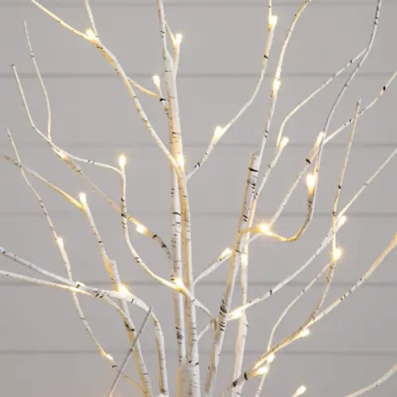 Nearly Natural 6 Foot Pre-Lit Birch Christmas Tree