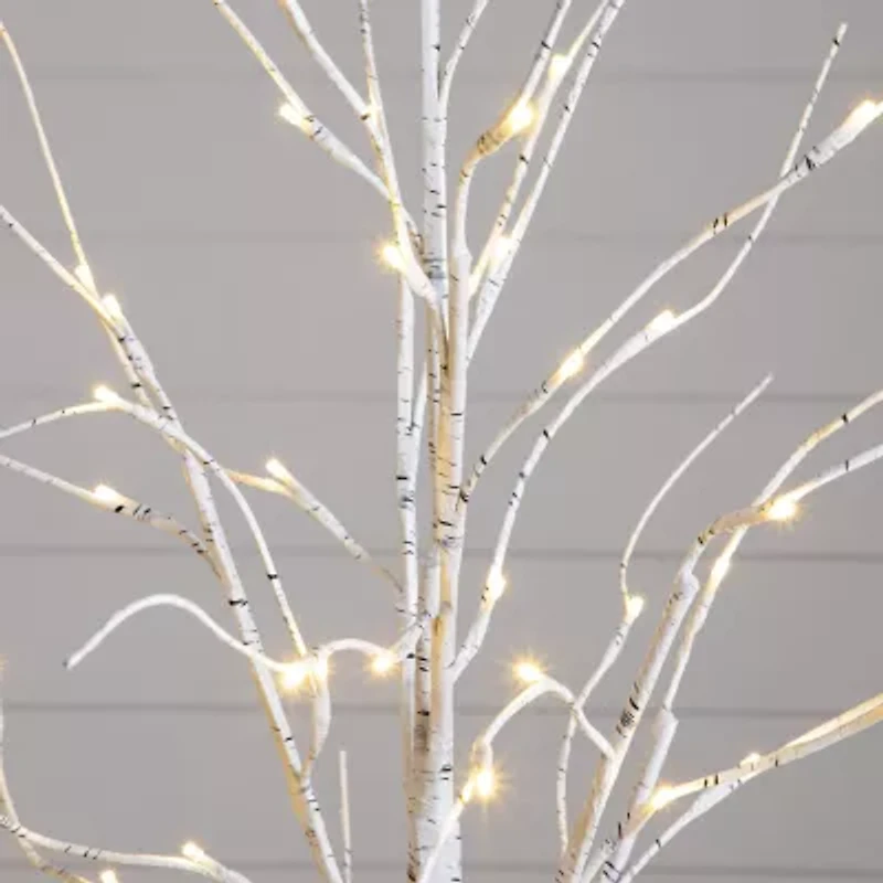Nearly Natural 6 Foot Pre-Lit Birch Christmas Tree
