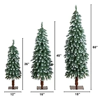 Nearly Natural 5 Foot Pre-Lit Flocked Pine Christmas Tree