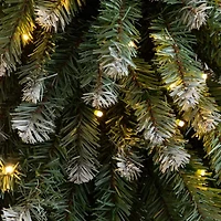 Nearly Natural 5 Foot Pre-Lit Flocked Pine Christmas Tree