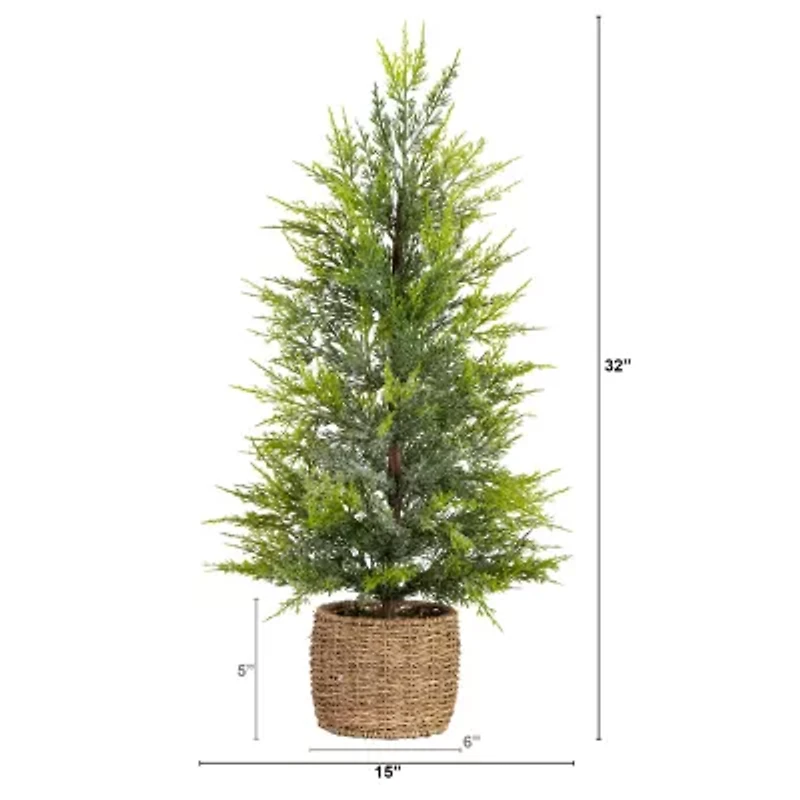 Nearly Natural Foot Pre-Lit Flocked Christmas Tree