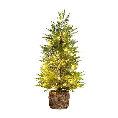 Nearly Natural Foot Pre-Lit Flocked Christmas Tree