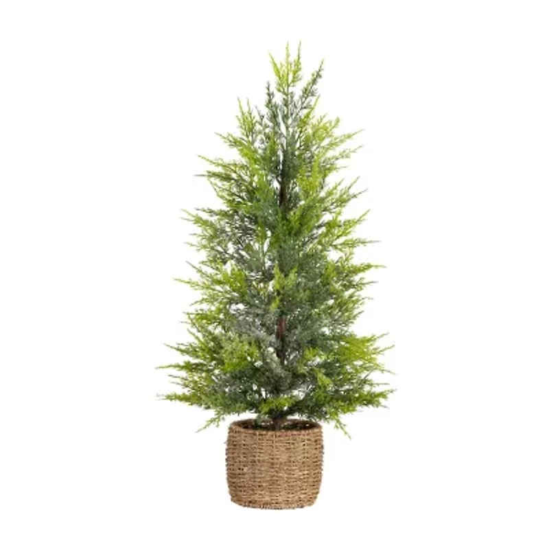 Nearly Natural Foot Pre-Lit Flocked Christmas Tree
