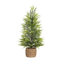 Nearly Natural Foot Pre-Lit Flocked Christmas Tree