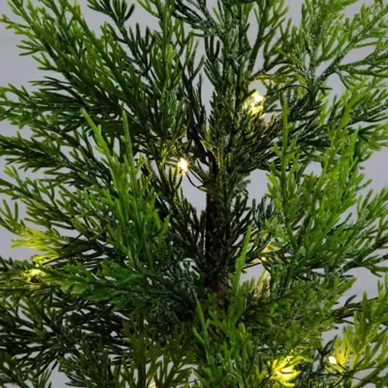 Nearly Natural Foot Pre-Lit Flocked Christmas Tree