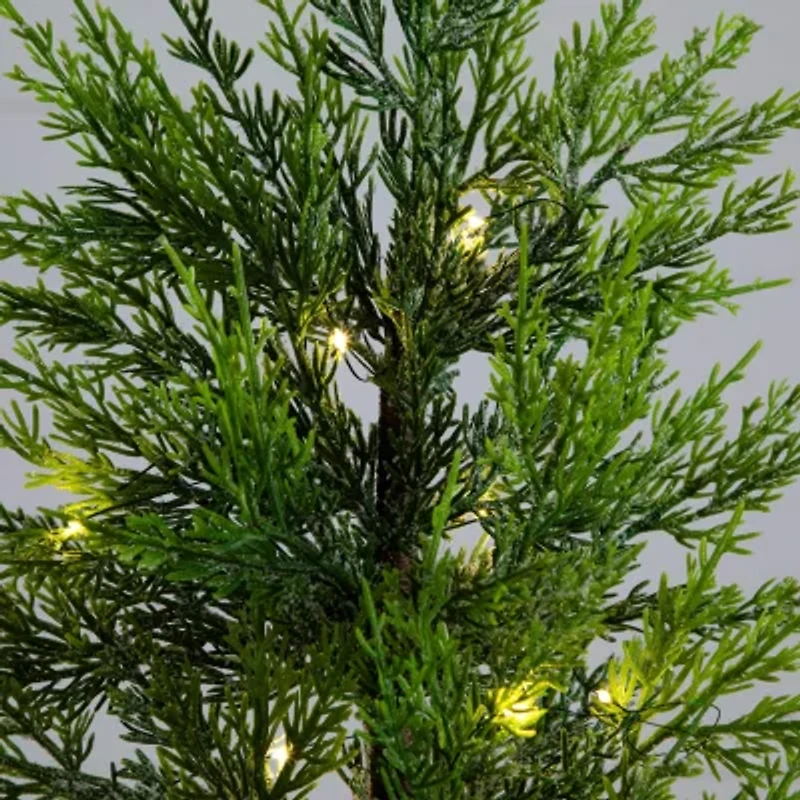 Nearly Natural Foot Pre-Lit Flocked Christmas Tree