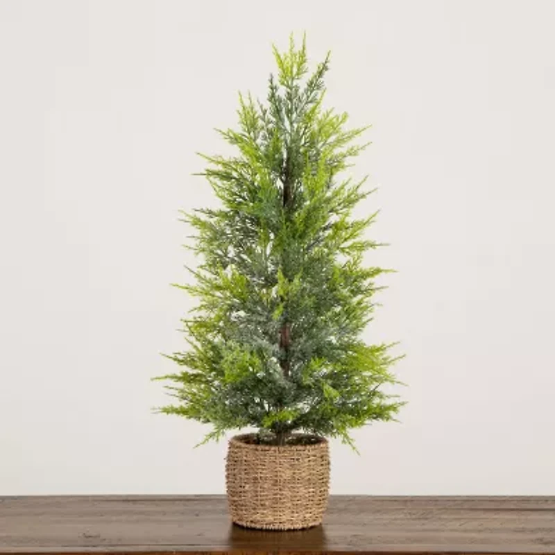 Nearly Natural Foot Pre-Lit Flocked Christmas Tree