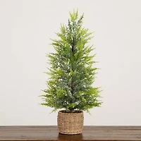Nearly Natural Foot Pre-Lit Flocked Christmas Tree