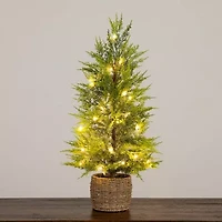 Nearly Natural Foot Pre-Lit Flocked Christmas Tree