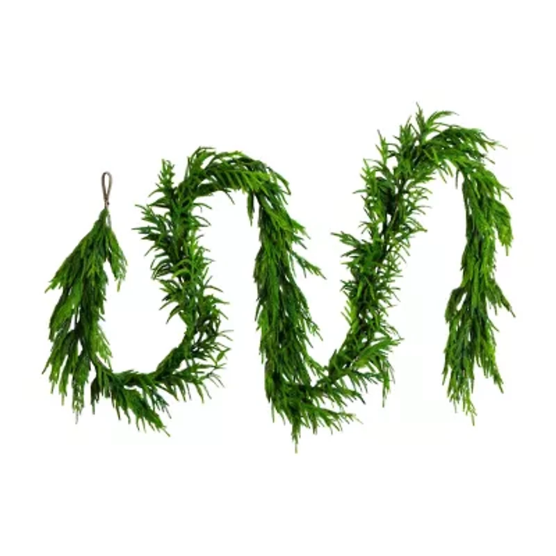 Nearly Natural 15ft Real Touch Pine Garland Wreath