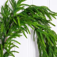 Nearly Natural 15ft Real Touch Pine Garland Wreath