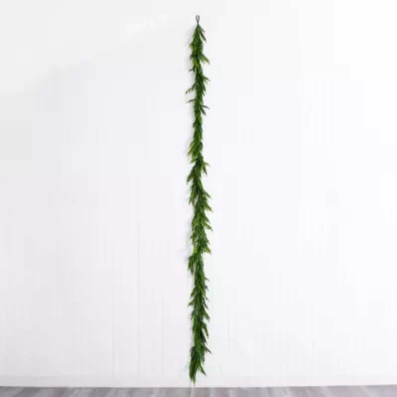 Nearly Natural 15ft Real Touch Pine Garland Wreath