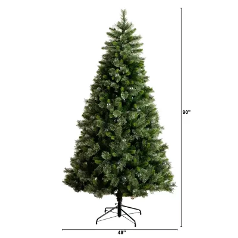 Nearly Natural 7 1/2 Foot Pre-Lit Pine Christmas Tree