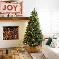 Nearly Natural 7 1/2 Foot Pre-Lit Pine Christmas Tree