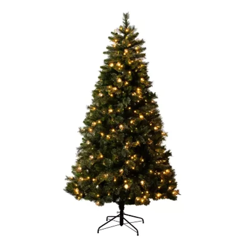 Nearly Natural 7 1/2 Foot Pre-Lit Pine Christmas Tree
