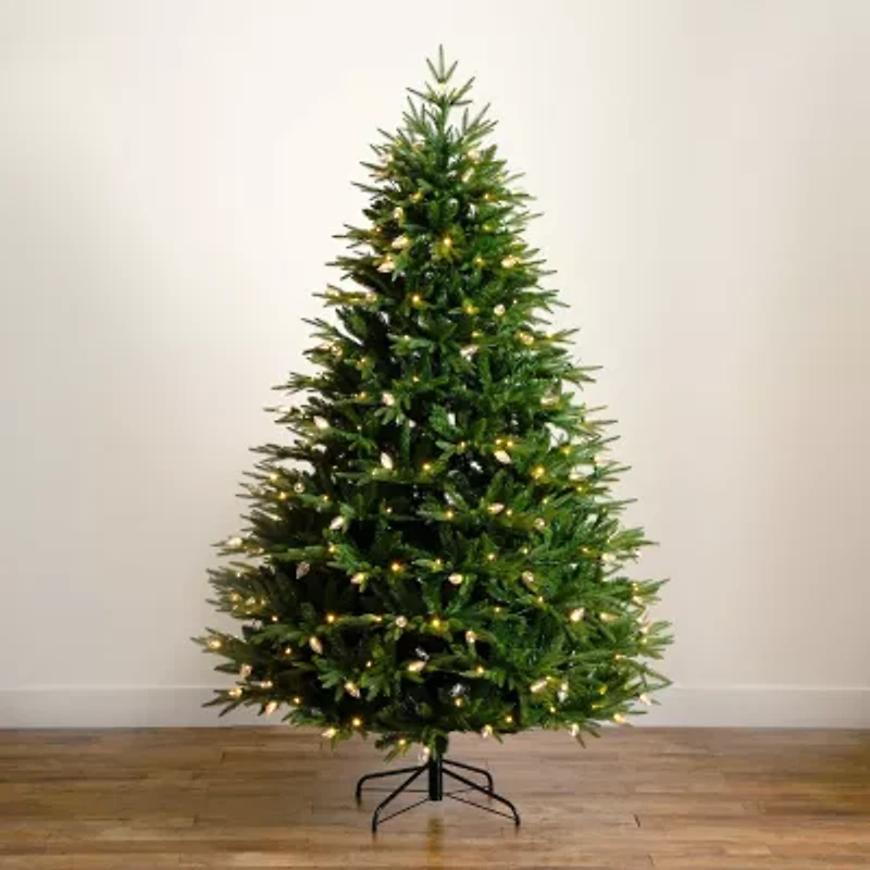 Nearly Natural 7 Foot Pre-Lit Multi-Function Lights Pine Christmas Tree