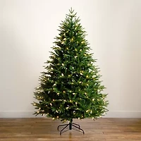 Nearly Natural 7 Foot Pre-Lit Multi-Function Lights Pine Christmas Tree