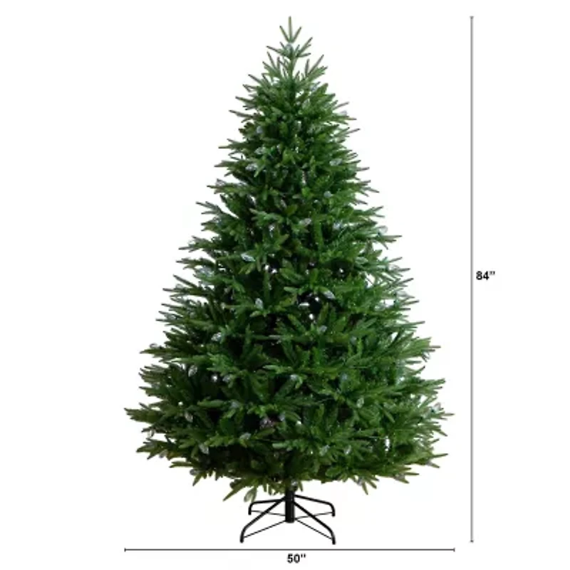 Nearly Natural 7 Foot Pre-Lit Multi-Function Lights Pine Christmas Tree