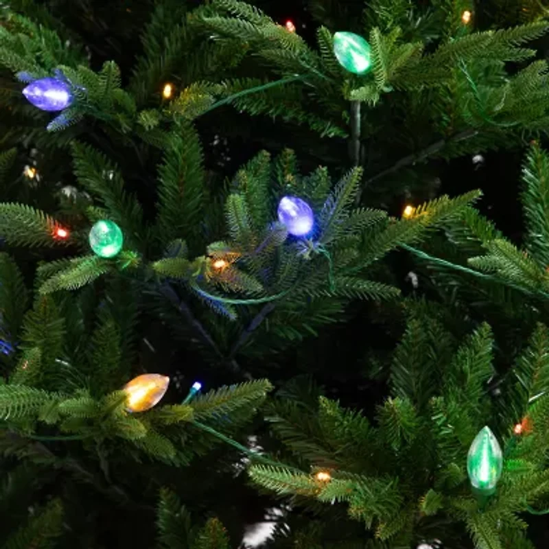 Nearly Natural 7 Foot Pre-Lit Multi-Function Lights Pine Christmas Tree
