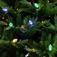 Nearly Natural 7 Foot Pre-Lit Multi-Function Lights Pine Christmas Tree