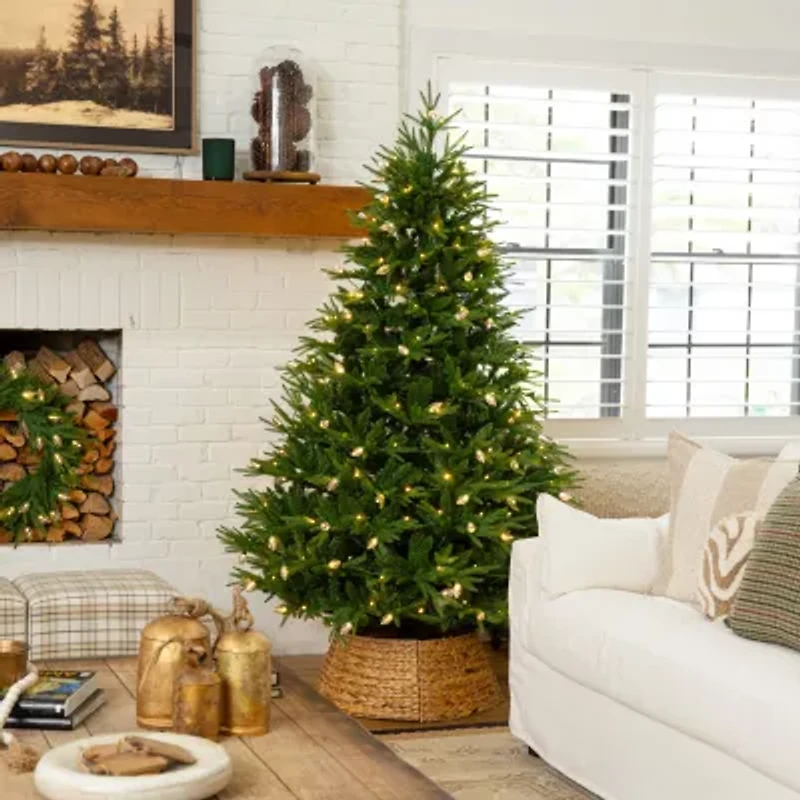 Nearly Natural 7 Foot Pre-Lit Multi-Function Lights Pine Christmas Tree