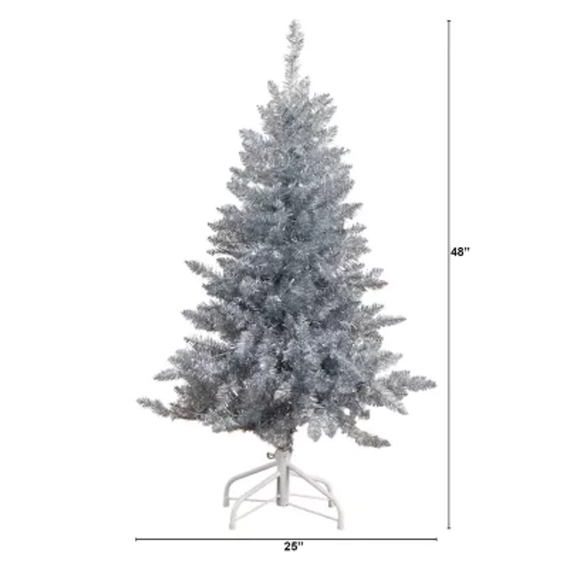 Nearly Natural 4 Foot Pre-Lit Pine Christmas Tree