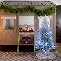 Nearly Natural 4 Foot Pre-Lit Pine Christmas Tree