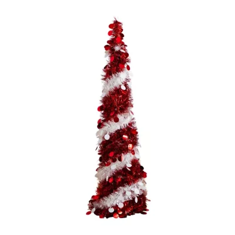 Nearly Natural 4 Foot Pre-Lit Collapsible Pine Christmas Tree