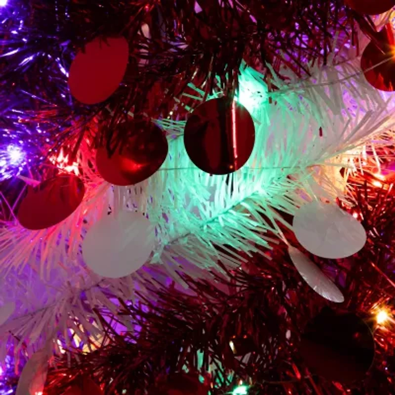 Nearly Natural 4 Foot Pre-Lit Collapsible Pine Christmas Tree