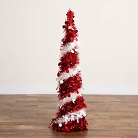 Nearly Natural 4 Foot Pre-Lit Collapsible Pine Christmas Tree