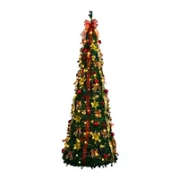 Nearly Natural Foot Pre-Lit Collapsible Pre-Decorated Pine Christmas Tree