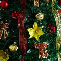 Nearly Natural Foot Pre-Lit Collapsible Pre-Decorated Pine Christmas Tree