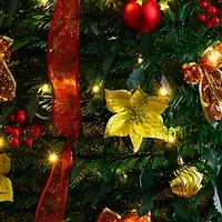 Nearly Natural Foot Pre-Lit Collapsible Pre-Decorated Pine Christmas Tree