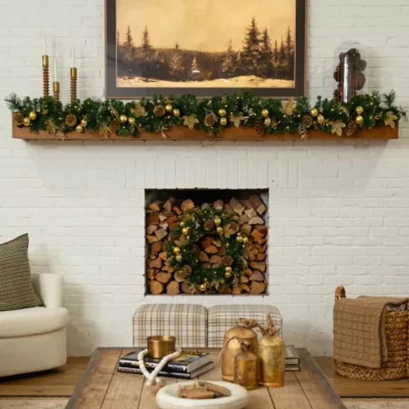 Nearly Natural Pre-Lit Wreath
