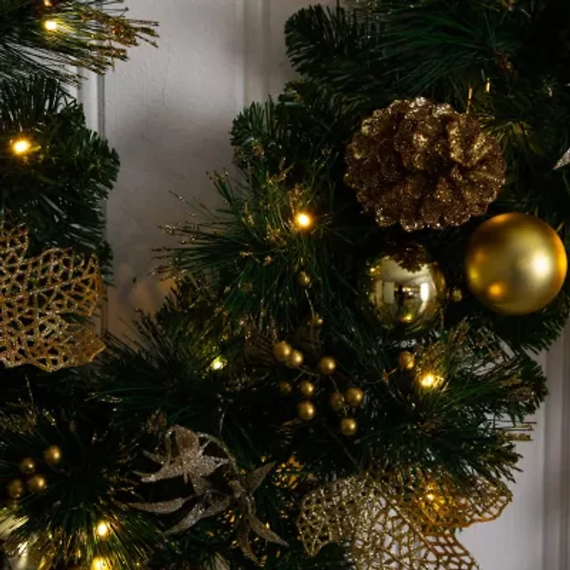 Nearly Natural Pre-Lit Wreath