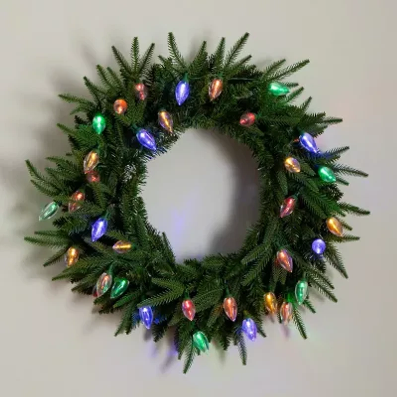 Nearly Natural Pre-Lit Wreath