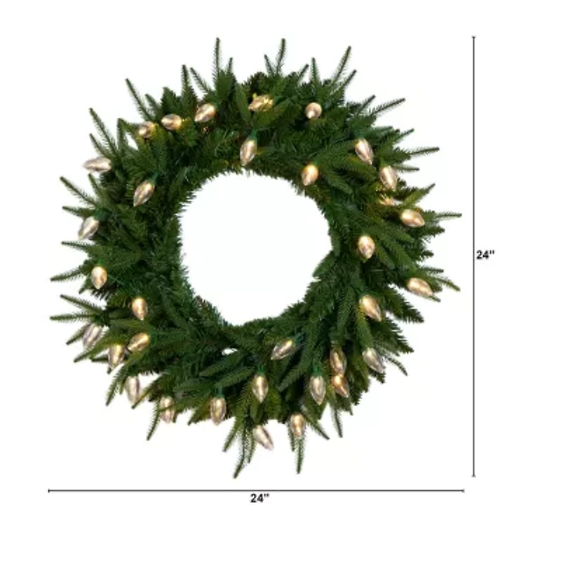 Nearly Natural Pre-Lit Wreath