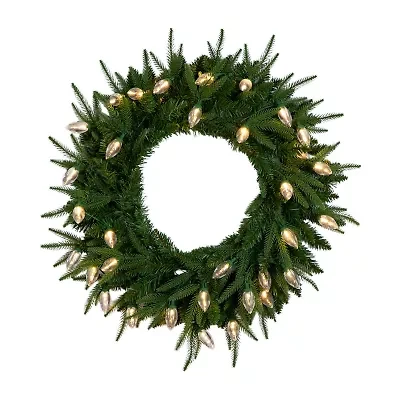 Nearly Natural Pre-Lit Wreath