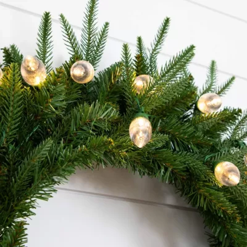 Nearly Natural Pre-Lit Wreath