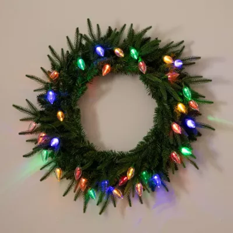 Nearly Natural Pre-Lit Wreath