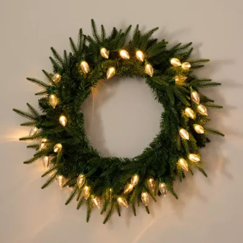 Nearly Natural Pre-Lit Wreath